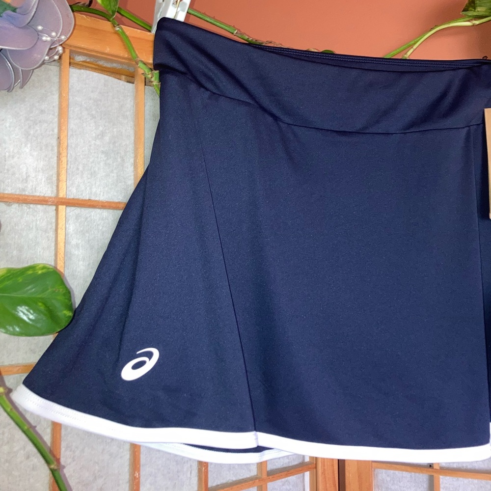 NWT ASICS Tennis Court Skort Skirt Womens Navy Blue Medium Athleticwear Training - Picture 3 of 9